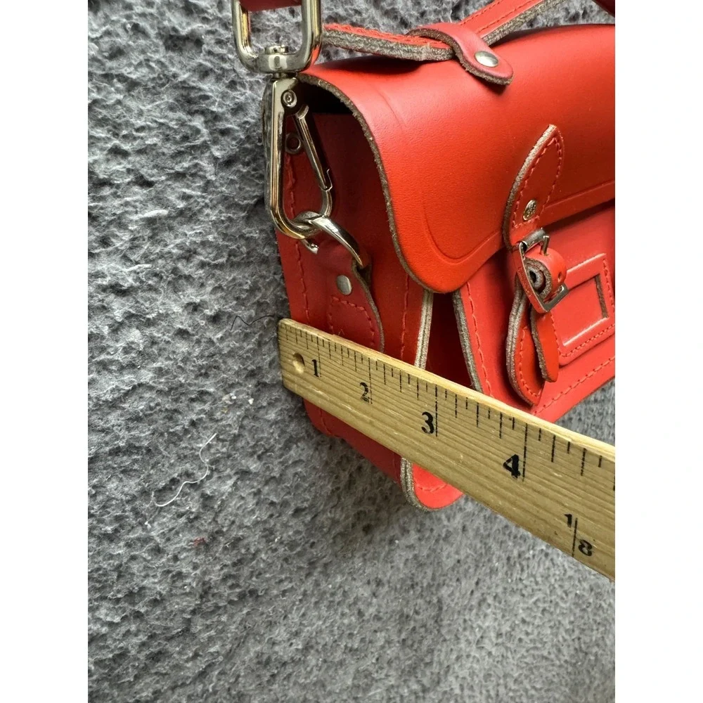 The Cambridge Satchel Company Fluoro Orange Leather Satchel Crossbody Bag